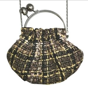 Jessica McClintock vintage tweed textured clutch/shoulder bag